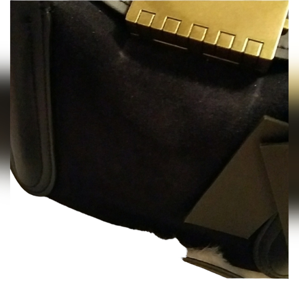 Authentic Zac Posen Satchel Dark Navy Suede & Leather - Picture 4 of 4